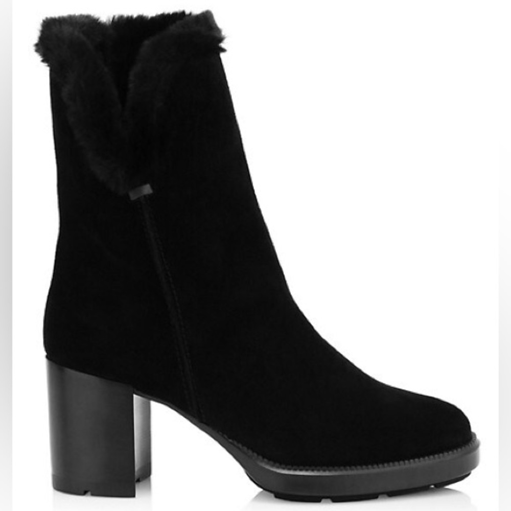 Aquatalia llisha Suede faux fur trim boots